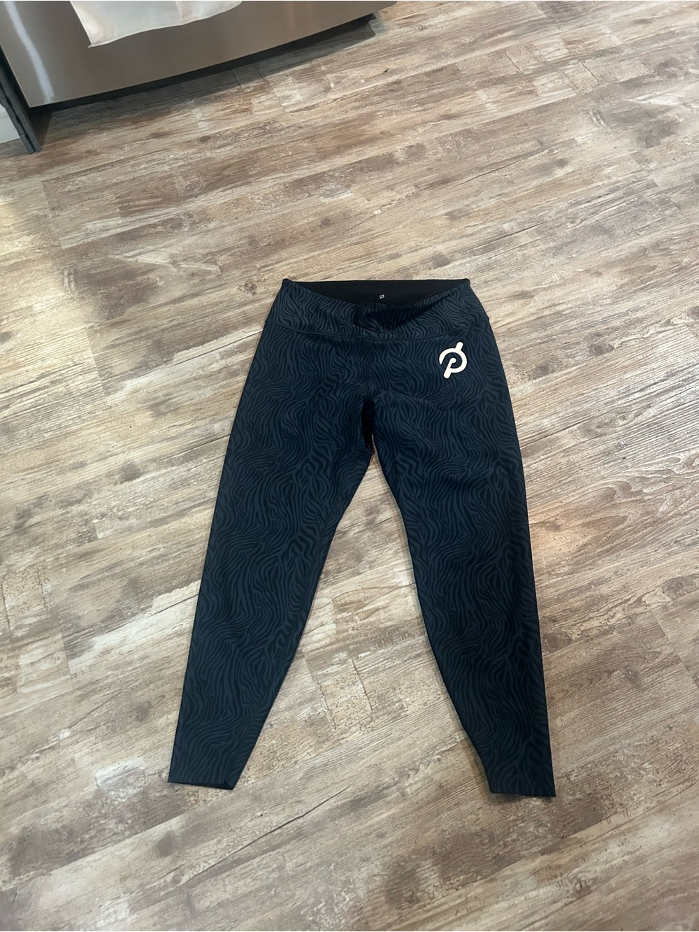 Peloton Kids Black Zebra-Print Active Leggings